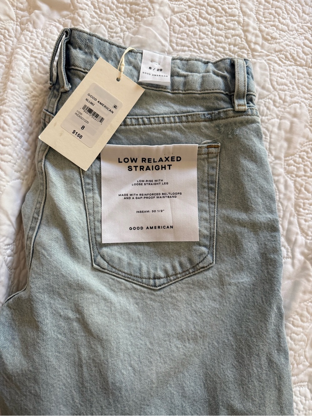 Good American Straight Leg Jeans - Light Blue Wash